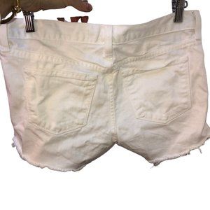 J Brand white denim broderie anglaise eyelet dots cut off shorts 26